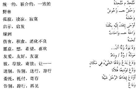 阿拉伯語三級(jí)詞匯