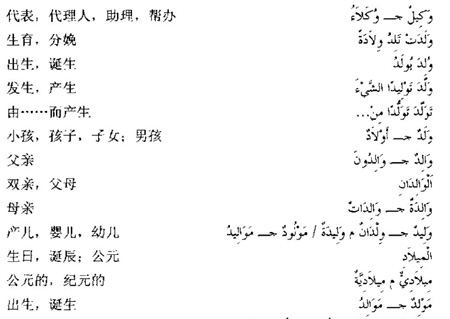 阿拉伯語(yǔ)三級(jí)詞匯