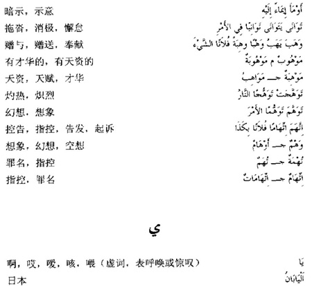 阿拉伯語(yǔ)三級(jí)詞匯