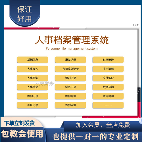 原创设计人事档案管理系统 EXCEL