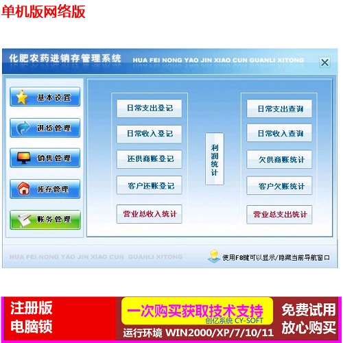化肥進(jìn)銷存管理軟件電腦鎖 銷售退貨分析